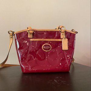 Red, Patent Leather Coach Bag - image 1